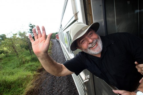 Presidente Lula durante viagem inaugural do Trem do Pantanal. Mato Grosso do Sul, 8 de maio de 2009.